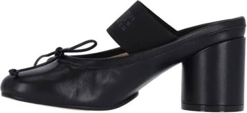 MM6 Maison Margiela Sandalen Anatomical Black Goat Leather Sandals With Bow Det in zwart