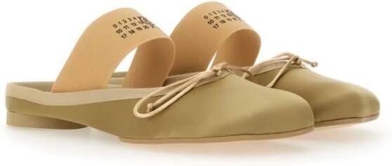 MM6 Maison Margiela Slip-On Ballerina Shoes With Decorative Bow in beige