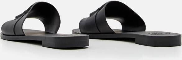 Moncler Sandalen Black Rubber Sandals in zwart
