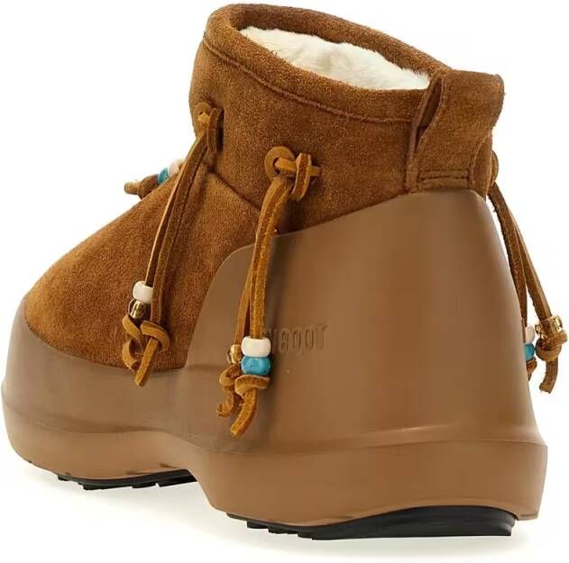 Moonboot Boots 'Luna Low Suede Beads' Ankle Boots in bruin