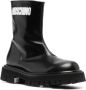 Moschino Boots Leather Ankle Boots With Rubber Sole in zwart - Thumbnail 1