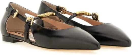 Moschino Leather Ballerina in zwart