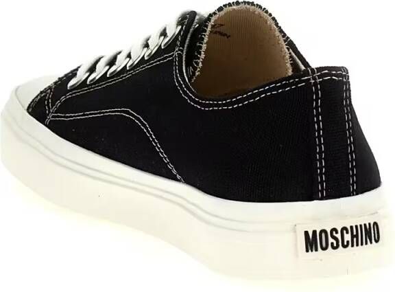 Moschino Low-Top Sneakers Canvas Sneakers in zwart