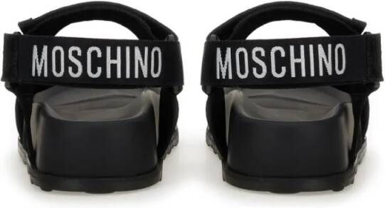 Moschino Sandalen Black Leather Sandals in zwart