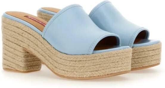 Moschino Sandalen Denim-Inspired Slide Sandals With Espadrille-Style in blauw