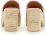 Moschino Sandalen Pink Leather Sandal With Jute-Wrapped Platform in roze - Thumbnail 1