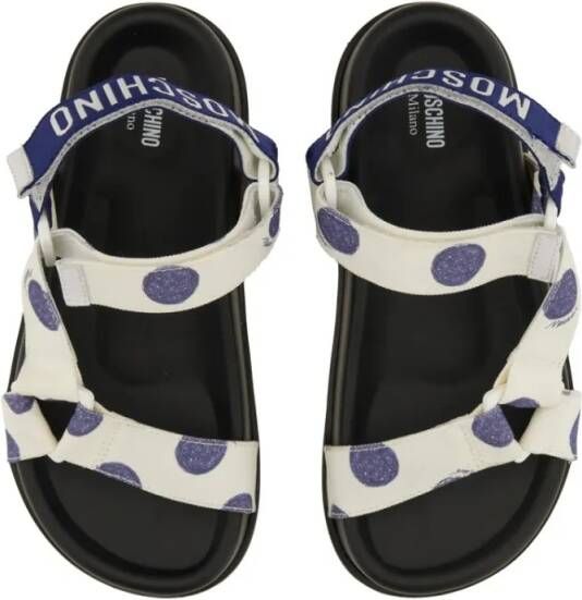 Moschino Sandalen Polka Dot Wide Strap Sandals in zwart