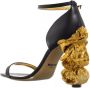 Moschino Zwarte en Gouden Leren Hoge Hak Sandalen Black Dames - Thumbnail 2