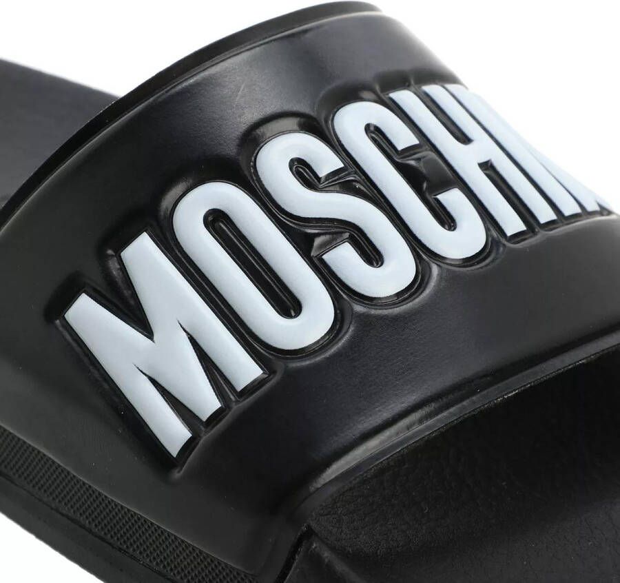 Moschino Slippers Sabotd Pool25 Pvc Logo in zwart