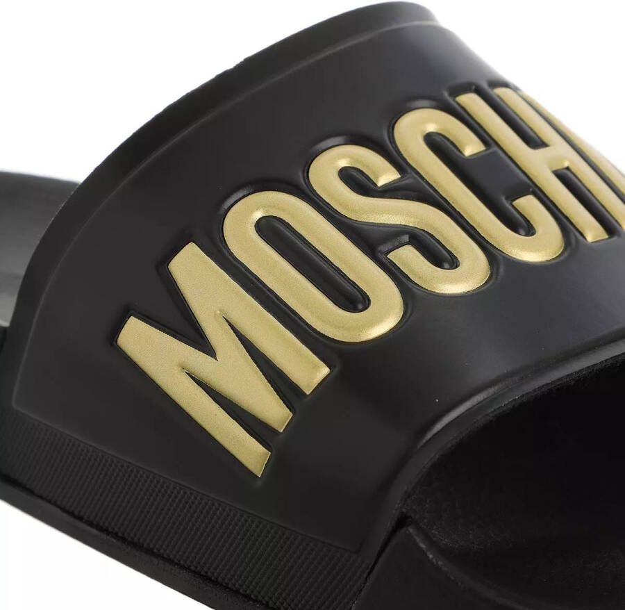 Moschino Sneakers Sabotd Pool25 Pvc Logo Oro in zwart