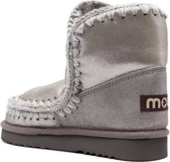 Mou Boots Ankle Boots In Double Face Sheepskin With Detailin in grijs