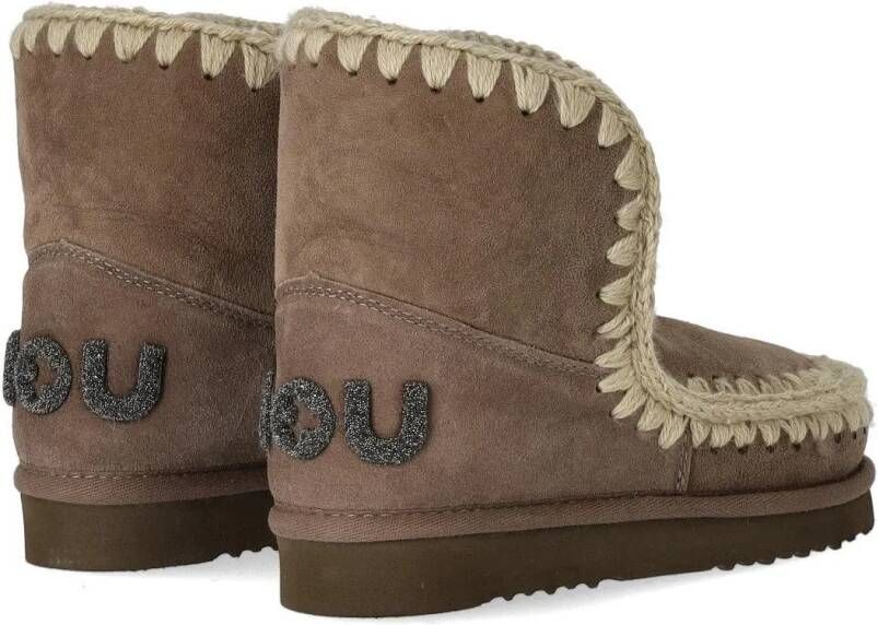 Mou Boots ESKIMO 18 GLITTER LOGO ELEPHANT GREY STIEFELET in bruin