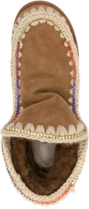Mou Boots Eskimo 18 Platform Rhinestones in bruin