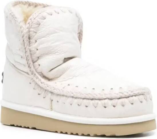 Mou Boots Soft Sheep Leather Casual Closed Ankle Boots in wit