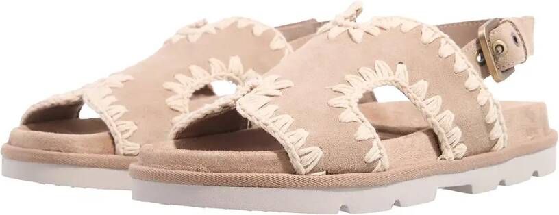 Mou Sandalen Low Bio Sandal With Back Strap in beige