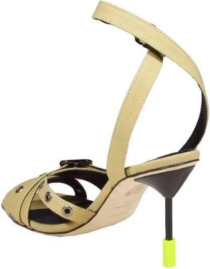 MSGM Sandalen Iconic Heel Sandals Beige With Buckle in beige