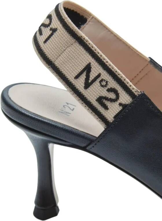 N°21 Sandalen Leather Slingback Pumps in zwart