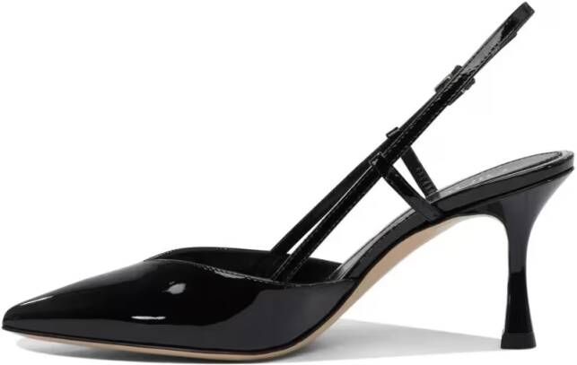 Ninalilou Hoge hakken Pointed-Toe Black Patent Leather Heeled Shoes in zwart