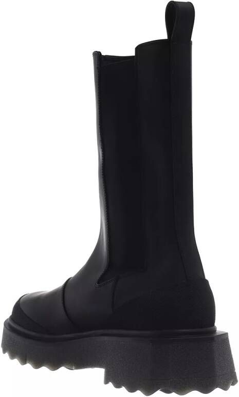 Off White Zwarte Groene Leren Chelsea Laarzen met Sponszool Black Dames - Foto 2