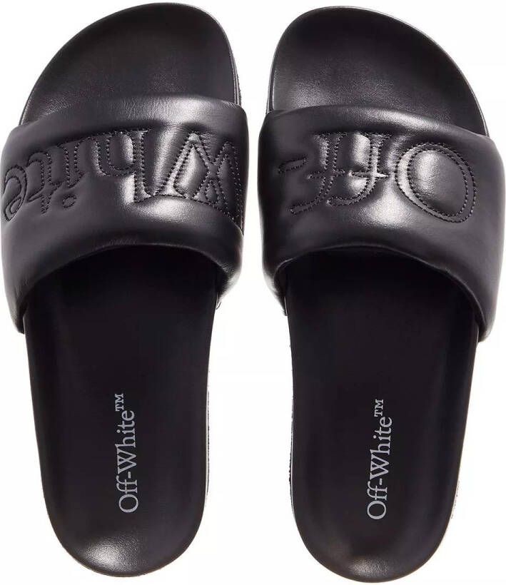 Off-White Slippers Bookish Leather Sponge Slider in zwart