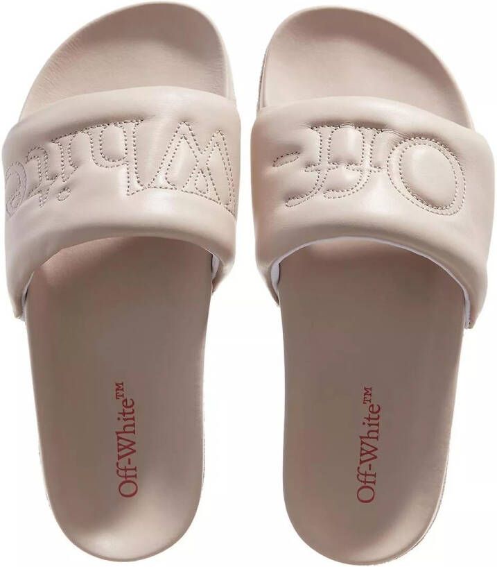 Off-White Slippers met geborduurd logo Beige - Foto 2