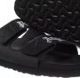 Palm Angels Zwarte Leren Sliders met Dubbele Touch Strap Black - Thumbnail 3