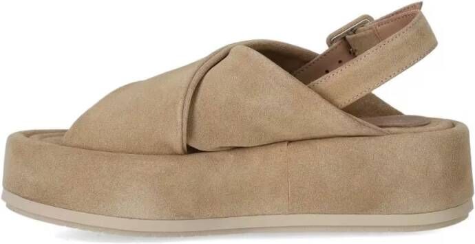 Paloma Barceló Sandalen Basima Beige Platform Sandal in bruin