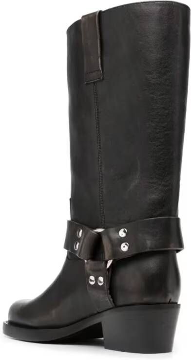 Paris Texas Boots Black Calf Leather Roxy Boot in zwart