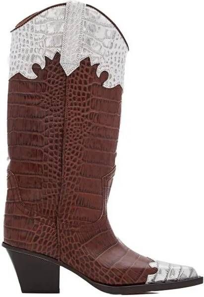 Paris Texas Boots & laarzen 60mm Ricky Embossed Croco Cowboy Boots in bruin