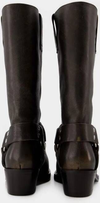 Paris Texas Boots Roxy 45 Boots Leather Black in zwart