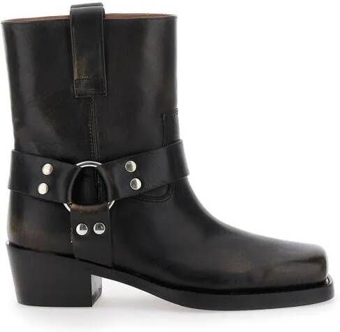 Paris Texas Boots & laarzen Roxy' Black Western Style Ankle Boots With Brown N in zwart