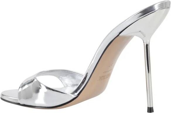 Paris Texas Sandalen Patent Leather Silver Mule in grijs