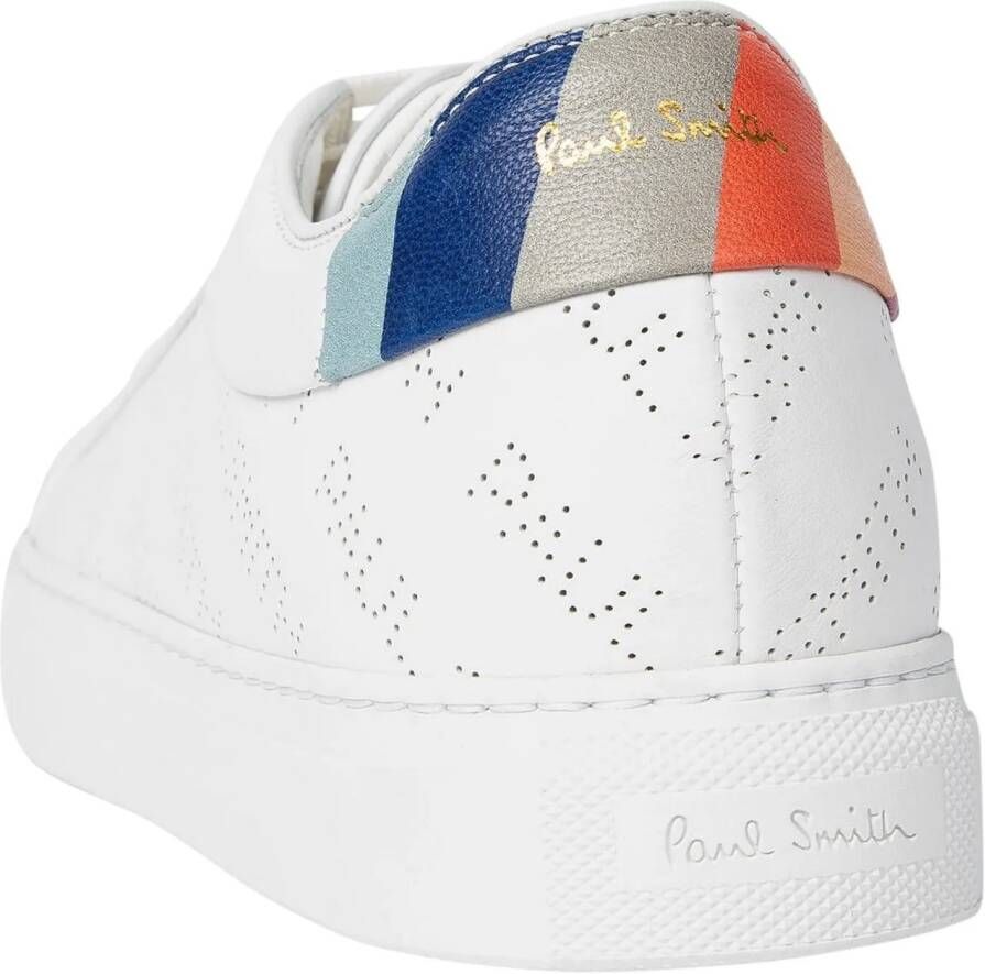 Paul Smith Low-Top Sneakers blanche perforee logo cuir basso Paul Smi in wit