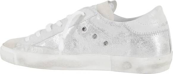 Philippe Model Low-Top Sneakers Low-Top Metallic Leather Sneakers in wit
