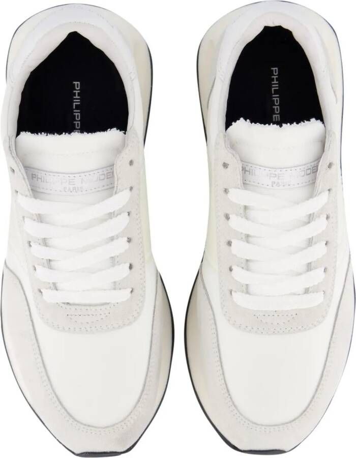 Philippe Model Low-Top Sneakers Textured White Leather Sneakers With Aesthetic in wit