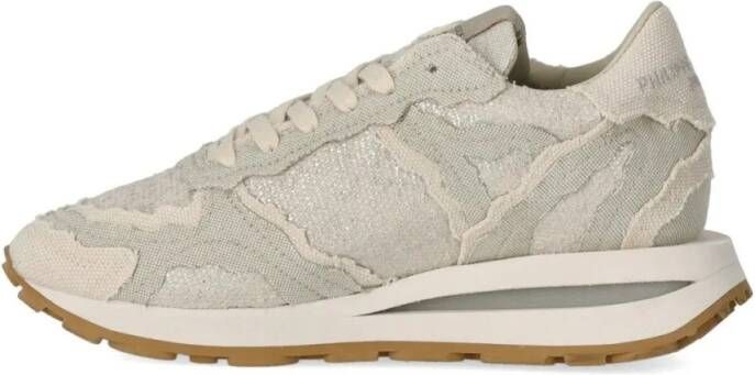 Philippe Model Low-Top Sneakers Tropez Haute Low Fancy Denim Metal Beige Sneaker in beige