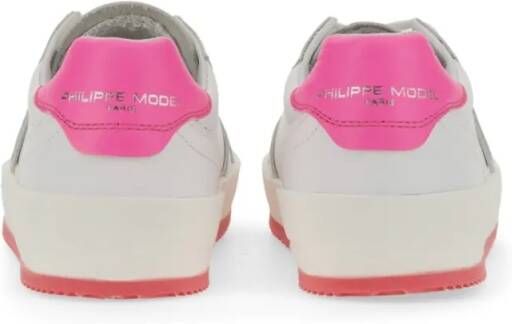 Philippe Model Low-Top Sneakers White Sneakers With Contrasting Pink Accents in wit