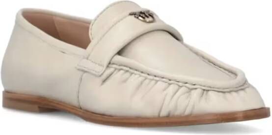 Pinko Beige Leather Loafers in beige