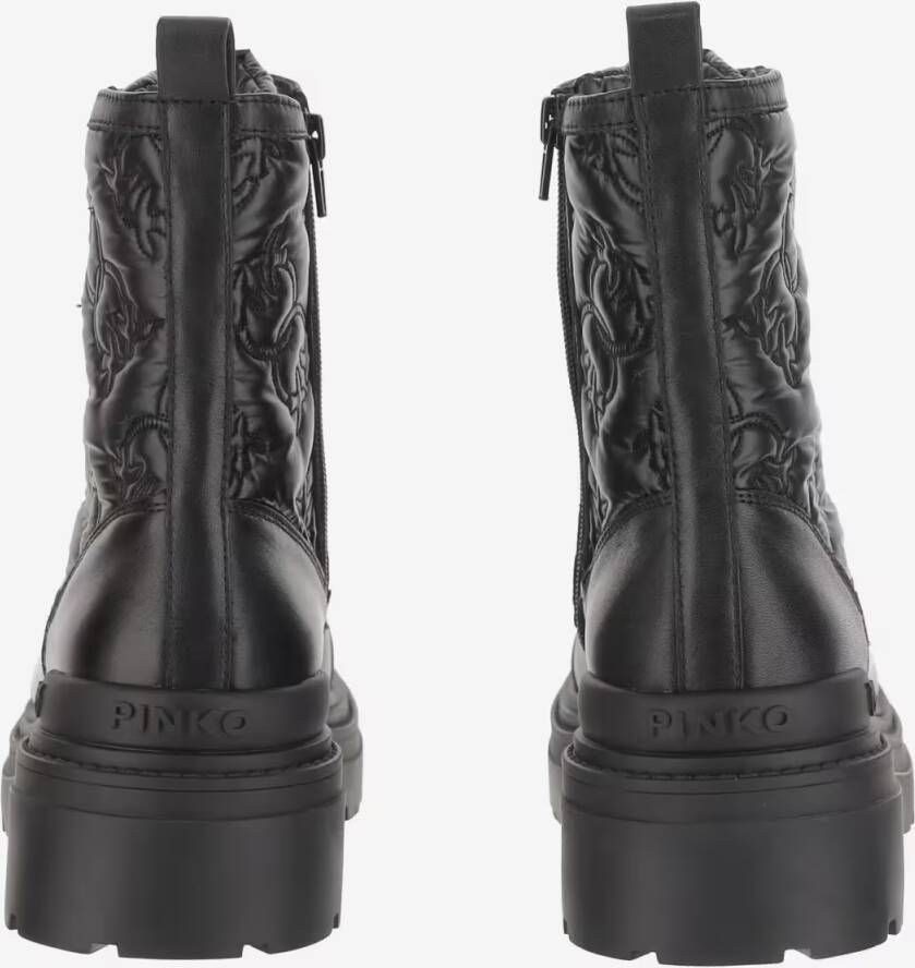Pinko Boots Quilted Leather Ankle Boots in zwart