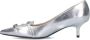 Pinko Hoge hakken Pointed Slip-On Pumps With Metallic Silver Leather in zilver - Thumbnail 1