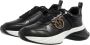 Pinko Leren Damessneakers Lente Zomer Collectie Black Dames - Thumbnail 3
