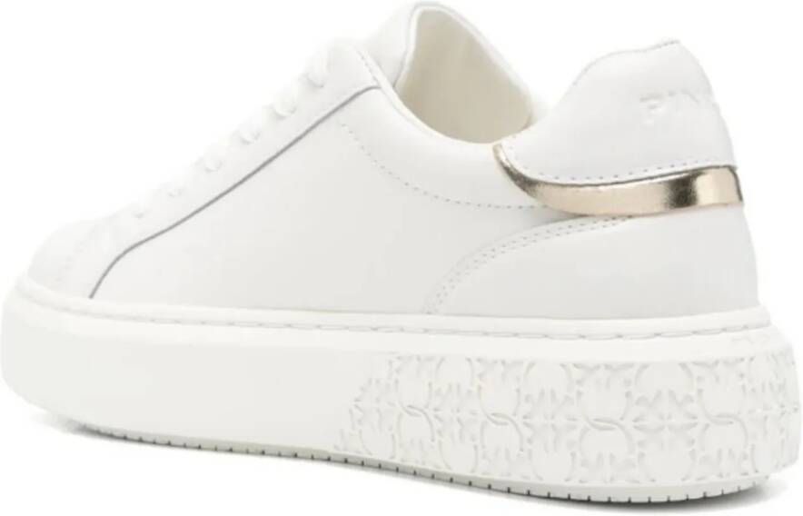 pinko Low-Top Sneakers Yoko Leather Sneakers With Logo in wit