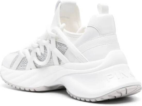 pinko Low-Top Sneakers Panelled Design Scuba Jersey And Calf Leather Snea in wit