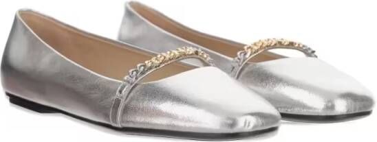 Pinko Pointed Toe Flats With Metallic Silver Finish And in zilver