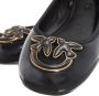 Pinko Leren Ballerina's met Lint en Liefdesvogels Black Dames - Thumbnail 2