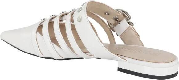 pinko Slippers & Mules Pointed-Toe Sabot With Cut-Out Insert in wit