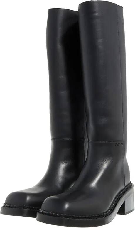 Prada Boots Leather Boots in zwart