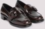 Prada Calf Leather Loafers With Circular Buckle Detail in zwart - Thumbnail 2