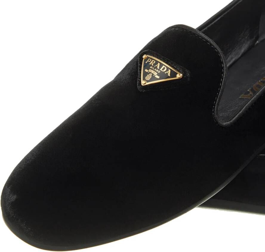 Prada Loafers Pantofole Velluto in zwart