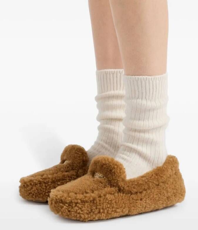 Prada Loafers Loafer With Shearling in bruin